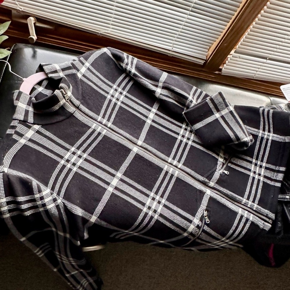 Ralph Lauren Navy and White Plaid Zip Jacket - Picture 4 of 4